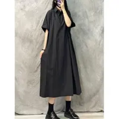 大人気 レトロ カジュアル 気質 シャツワンピース おしゃれ 体型をカバー