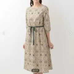 ホコモモラ　総刺繍ワンピース　スノークリスタルウエストギャザードレス　40サイズ