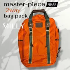 美品　マスターピース　2WAYビジネスリュック　オレンジ　MILLY PC収納のサムネイル