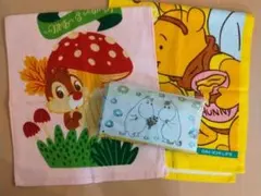 ディズニー　チップとデール　くまのプーさん ムーミン フェイスタオル 3枚セット