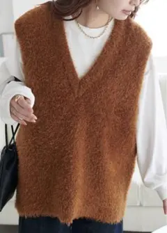 ☆新品タグ付き☆【DISCOAT ディスコート】フェザーヤーンチュニックベスト