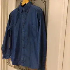 デニムシャツ ボタンダウンカラー 長袖