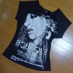CECIL McBEE プリント ストーン Tシャツ ブラック