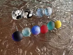 ガラスのピアスセット143サージカルステンレスシルバー