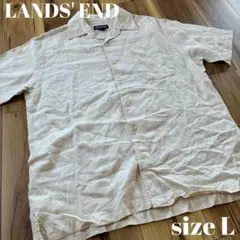 LANDS' END リネン半袖シャツ Lのサムネイル