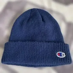 Champion ビーニー ニット帽 ネイビー
