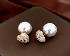 CD パール ハート ピアス【両耳】