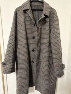 極美品】HEVO イーヴォ チェックウールコート - メルカリ