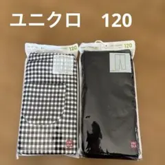 ユニクロ レギンス 120 2枚セット 女の子 ブラック 黒 10部丈 可愛い