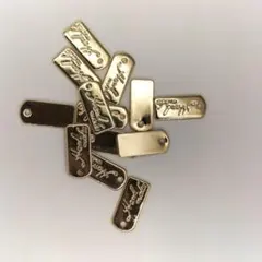 【PL2301G】 タグプレート 長方形 角丸 ゴールド 10個