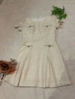 JEWELS　ジュエルズ　ツイードワンピース　L