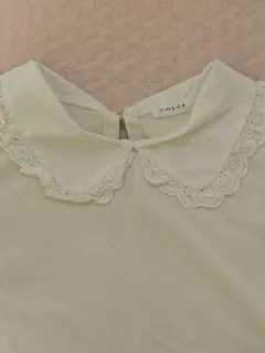 honeys 半袖 トップス ブラウス 襟付き レース 量産 ガーリー