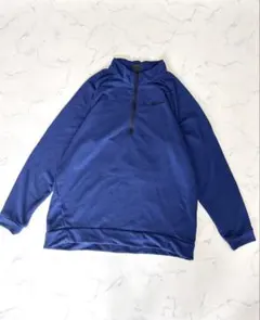 NIKE ハーフジップアップ　トレーナー　古着　ネイビー　刺繍　スウェット