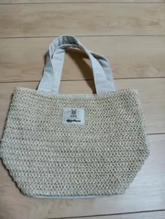 【限定非売品】DOD 完売ストローかごバッグ 内側ウサギ総柄トートバッグ