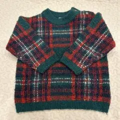 H&M チェック柄ニットセーター 6-9M