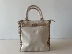 未使用品◎DAKSダックス キャンバスナイロン ハンドバッグ DAKSチェック◎