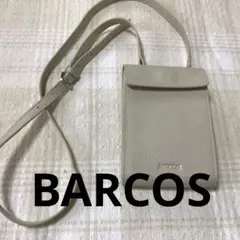 【美品】BARCOS スマホショルダーバッグ ベージュ　レザー