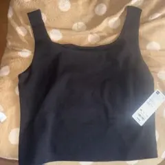 GU コットンブレンド クロップドスクエアネック タンクトップ(ドライ) XL