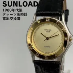 SUNLOAD サンロード クォーツ腕時計 80s 電池交換済 ベルト新品