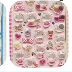 ハローキティ　ピンク　ボンボンドロップシール　3D 立体　クリスタル　第2弾