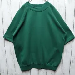 な*い様 メンズM【A品】80s-90sカナダ製ヴィンテージ半袖スウェット無地緑