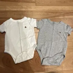 双子ちゃんにも！ロンパース2枚セット ホワイト・グレー