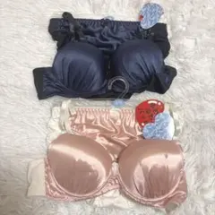新品　Pure Beauty B70 ネイビー　ピンク　ブラジャー　パンツ