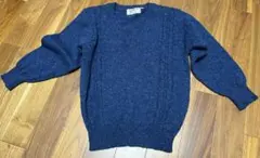 古着　ビンテージ　RECUERDO CLUB ネイビー ケーブルニット