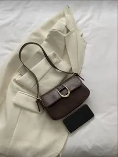 SHEIN メタルデコレーション フラップ スクエアバッグ ショルダーバッグ