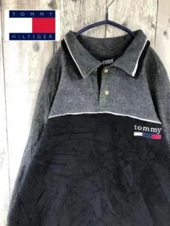 【人気デザイン！】tommy hilfiger ハーフボタン フリース ポロ