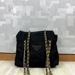 Prada プラダ チェーン キルティング ショルダーバッグ ブラック 黒