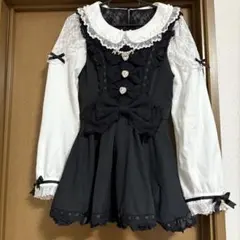 LIZLISA トリプルリボンフリルセットアップ ブラック