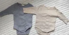 リブ　ロンパース2枚セット　モンベベ　Sサイズ　60　韓国子供服