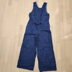 ダークブルー サロペット デニム風