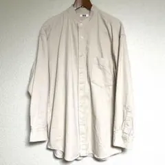 UNIQLO U メンズM コーデュロイワイドフィットスタンドカラーシャツ　長袖