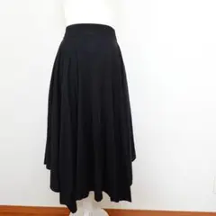 エポカ アシンメトリー ロング フレアスカート 40 黒 ストレッチ ミモレ丈のサムネイル