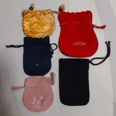 4℃他　アクセサリー用 巾着袋 5点セット まとめ売り