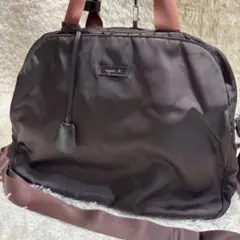 agnes b. VOYAGE ボストンバッグ　南京錠(鍵付き) ナイロン