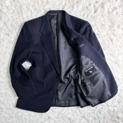 【美品】カシミヤ 100% テーラードジャケット ネイビー 日本製 Sサイズ相当