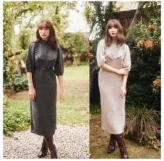 Herlipto Belted Ruffle Cable-Knit Dress