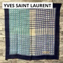 YVES SAINT LAURENT チェック柄 大判 スカーフ