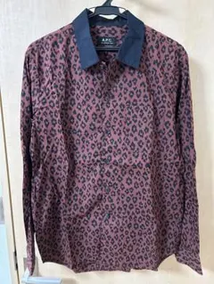 最終価格A.P.C. レオパード柄長袖シャツ