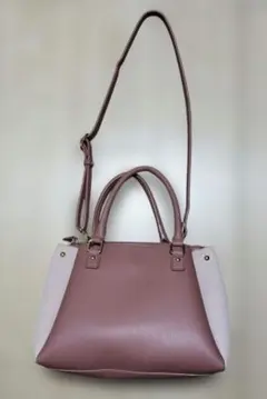 ピンク ショルダーバッグ 合成皮革 2way