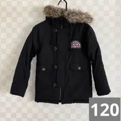 BUZZ FUZZ ファー付フード コート 中綿 120 ブラック
