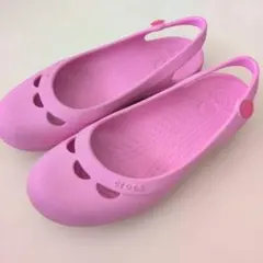 crocs ジャイナ　フラット サンダル　ピンクW6