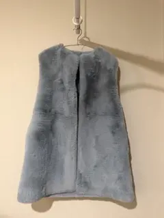 ミラオーウェン　ノーカラーロングファーベスト