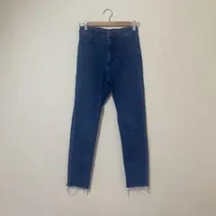 GU ジーユー ハイウエストスキニージーンズ デニム パンツ ブルー S 伸縮性