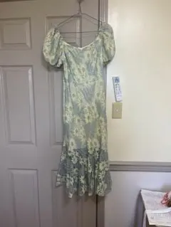 TICOSA フラワーレース マーメイドワンピース　刺繍　花柄　レース　半袖