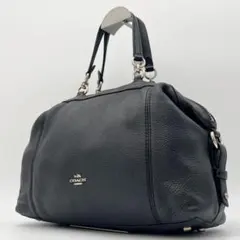 COACH サッチェル ショルダーバッグ ハンドバッグ シボ革 ブラック