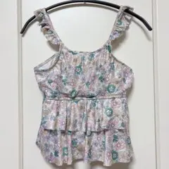 フラワープリント セパレート水着 花柄 160 体型カバー　上のみ